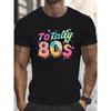 European Sizes Plus Size Men's "Totally 80's" Graphic T-Shirt - Vibrant Typography, Casual Summer Short Sleeve Tee for Big & Tall Guys