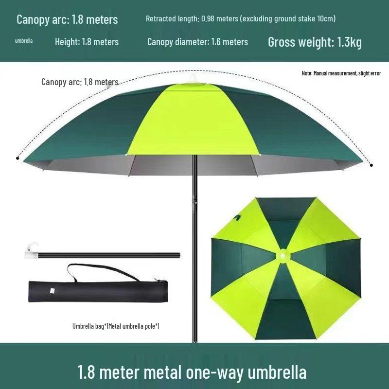 Universal Large Outdoor Fishing Umbrella: Thickened Black Glue for Sun & Rain Protection, Sun Shade & Cane Functionality