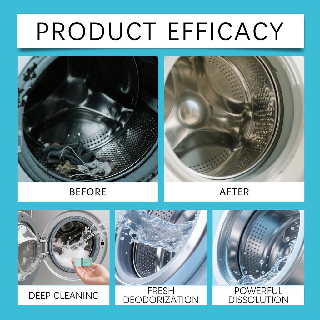 Washing Machine Cleaning Tablets, Powerful Descaling, Sterilization And Disinfection Fully Automatic Drum.