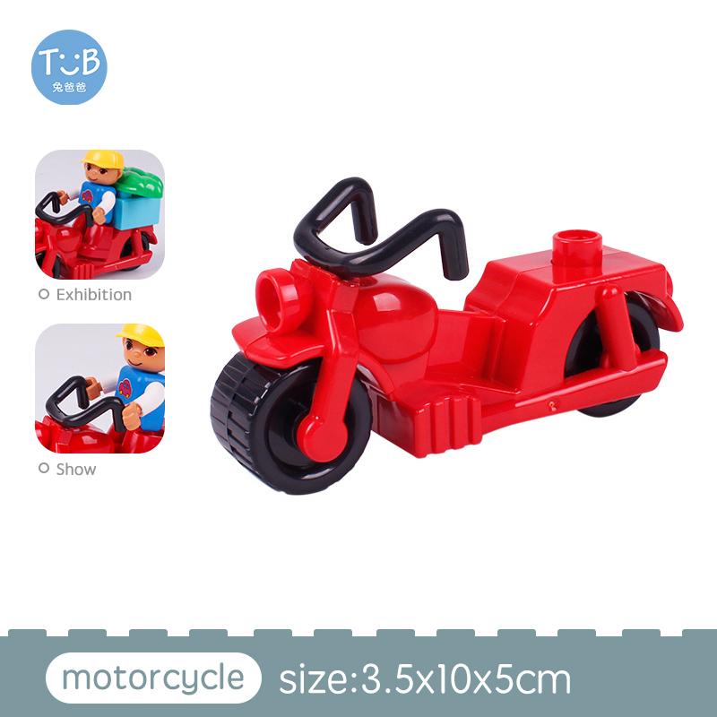 Big Size Block Bricks Train Tracks  Traffic Stop Lights Straight Duploes Black Accessories Diy Hot Toys For Children Baby Gift