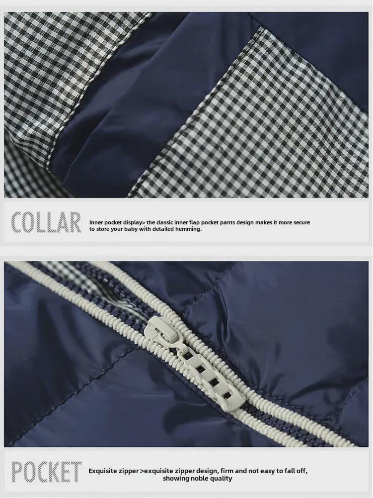 Pánská jednobarevná prošívaná vesta s kapucí z bavlny a prachového peří, módní kardiganová vesta