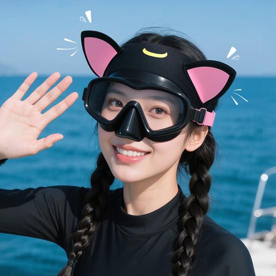 Diving Headband Neoprene Headband with Cat Ears Adjustable Hair Protection