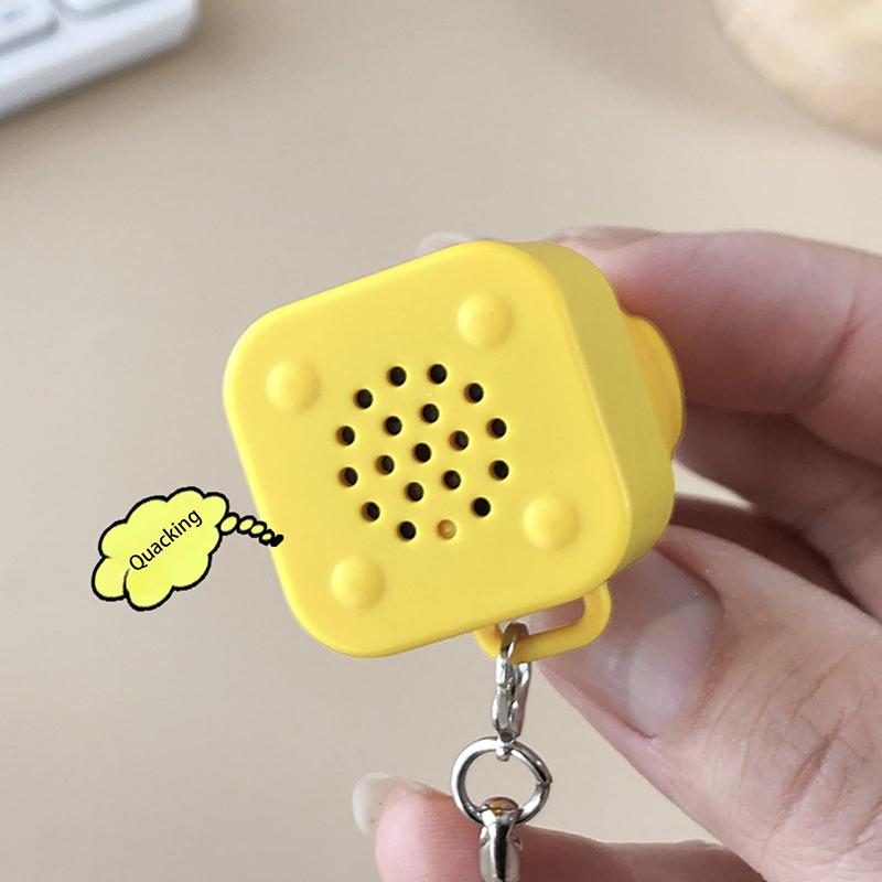 Duck Fidget Toy Quacking Fidget Toy Rechargeable Duck Key Chain Stress Relief Sensory Game Squeaky Home Decor For Bag & Tabletop