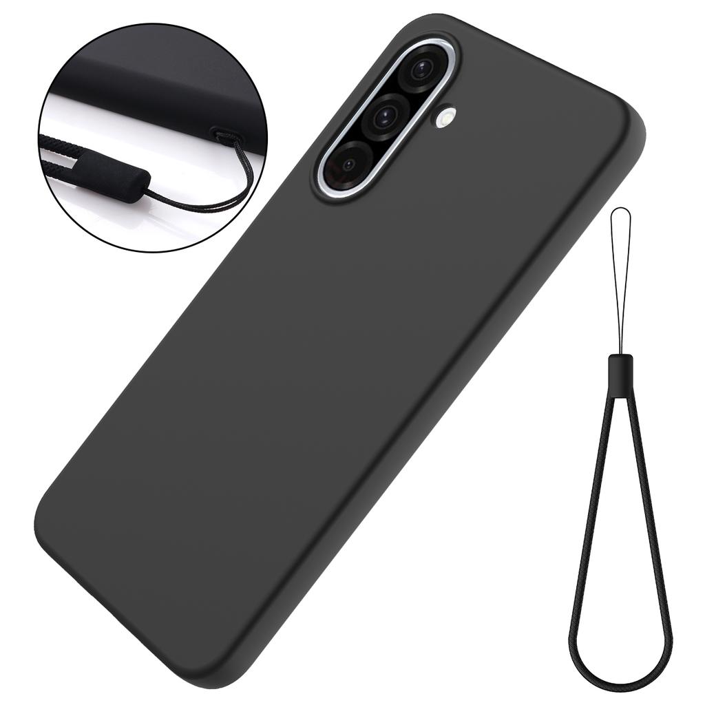 For Samsung Galaxy A37 5G Liquid Silicone Case Phone Back Cover with Hand Strap