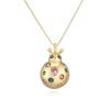 One piece gold delicate ladybug pendant necklace for women cubic zirconia copper jewelry gift