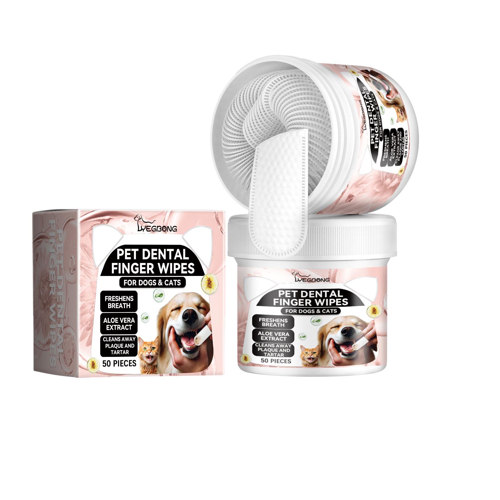 

Салфетки для чистки зубов YEGBONG для собак и кошек, уменьшают зубной налет и зубной камень, одноразовые щадящие салфетки для чистки и ухода за деснами для домашних животных 50pcs