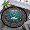 Ocean Emblem Round Area Rug Under Office Chairs Bedroom Living Room Home Decor