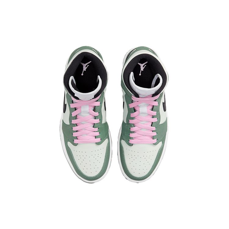 Air Jordan 1 Mid SE Dutch Green Women Sneakers Black Barely-Green Arctic-Pink CZ0774-300
