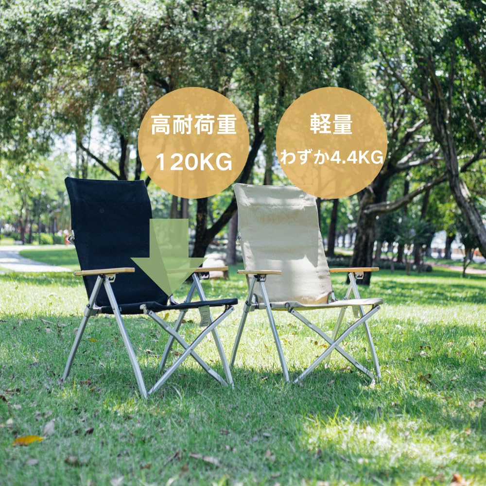 Silla de exterior Simpleme reclinable con 4 niveles de inclinación y respaldo alto, capacidad de carga 120 kg, asiento de lona 20 A, marco de aleación de aluminio, respaldo conmutable para camping.