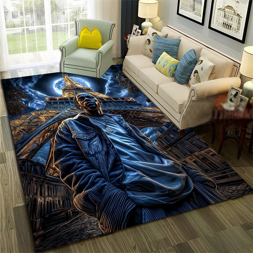 New Legend Rappers Star Art Cartoon Hip Hop Rug for Bedroom Living Room Sofa Home Doormat Decor,Kid Play Non-slip Floor Mat