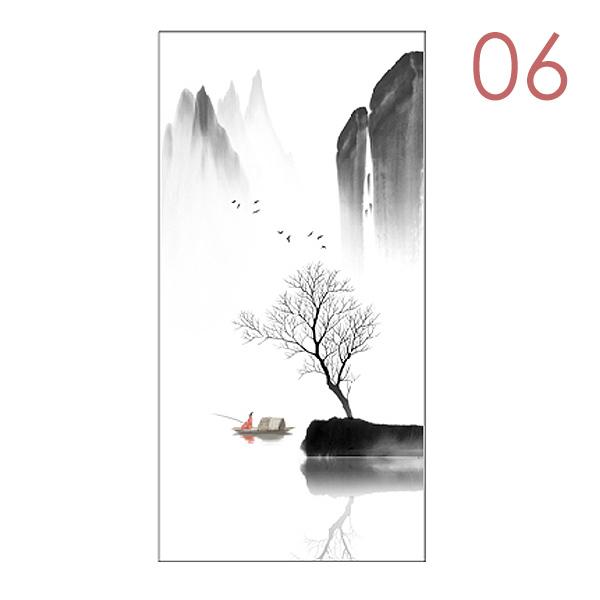 Chinesische künstlerische Landschaftsmalerei Fensterfolie Undurchsichtig Statisch haftend Ohne Klebstoff Dekor Glasaufkleber Fenster-Sichtschutzfolie
