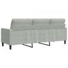 3 Seater Sofa Light Grey 180 Cm Velvet