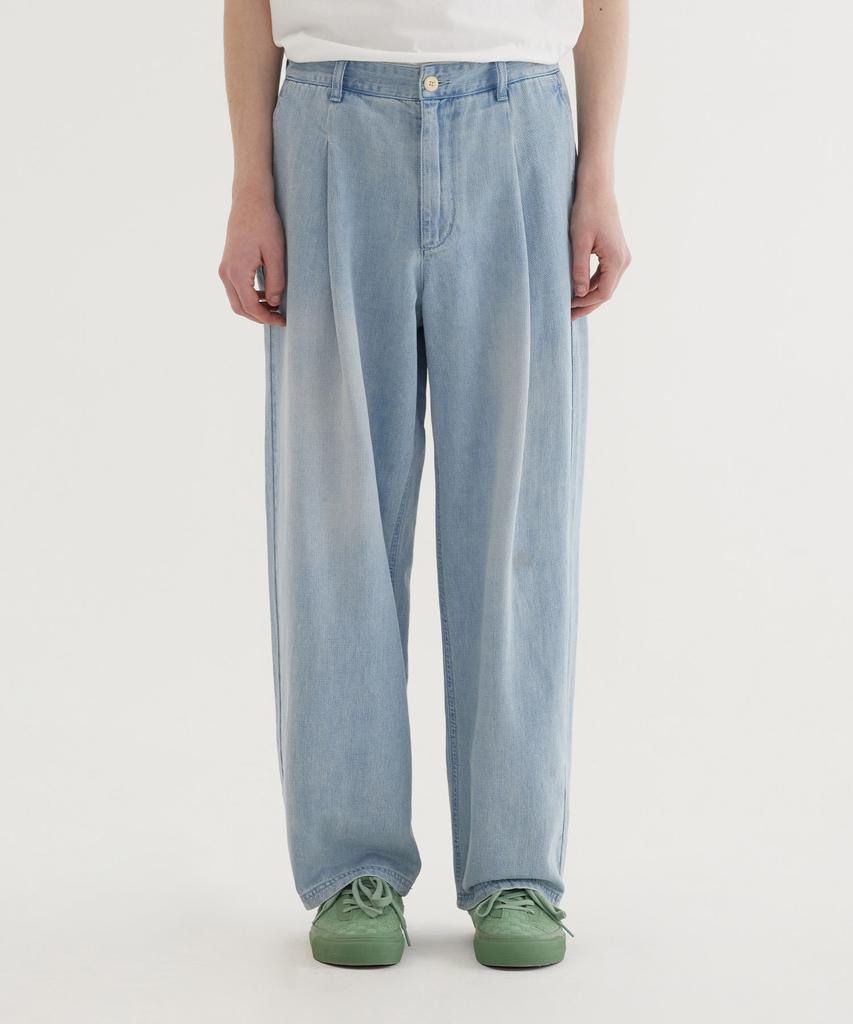 COVERNAT Semi-Wide Lightweight Denim Easy Pants Light Blue