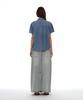 PARTIMENTO WOMEN Scarf Ruffle Pintuck Blouse_Denim