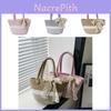 Süße lässige gewebte Sommer-Tasche, weiches Khaki, Rosa und Grau, stilvolle Tote für Damen