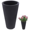 Gray Round Plastic Garden Pot 28x45 Cm