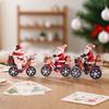 Tecknad Jul Mini Bordsdekoration GÖR DET SJÄLV Tecknad Gammal Snögubbe som Cyklar Dekoration Perfekt För Plastmaterial Hantverk Festdekorationer