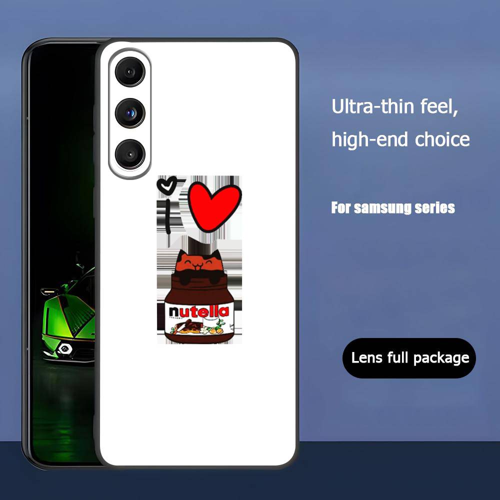 Chocolate Nutella Luxury Black Phone Case For Samsung Galaxy S23 S24 S25 Ultra S22 Plus S21