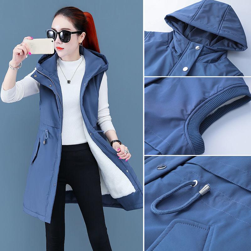 

Модный и теплый женский хлопковый жилет-парка с капюшоном 4XL