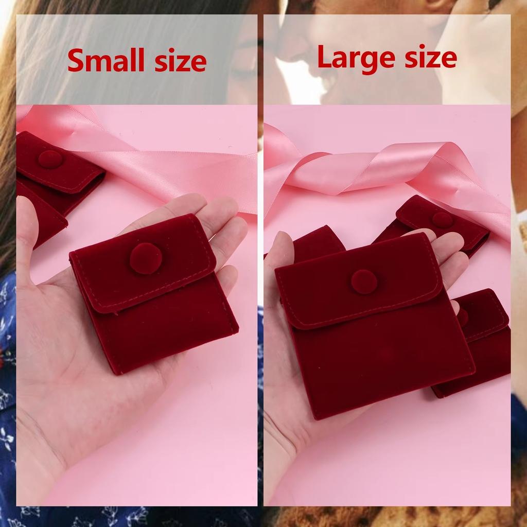 Dust Protect Portable Soft Velvet Gift Jewelry Bag Snap Button Packaging Bag Necklace Earrings Bracelet Ring Storage Pouch