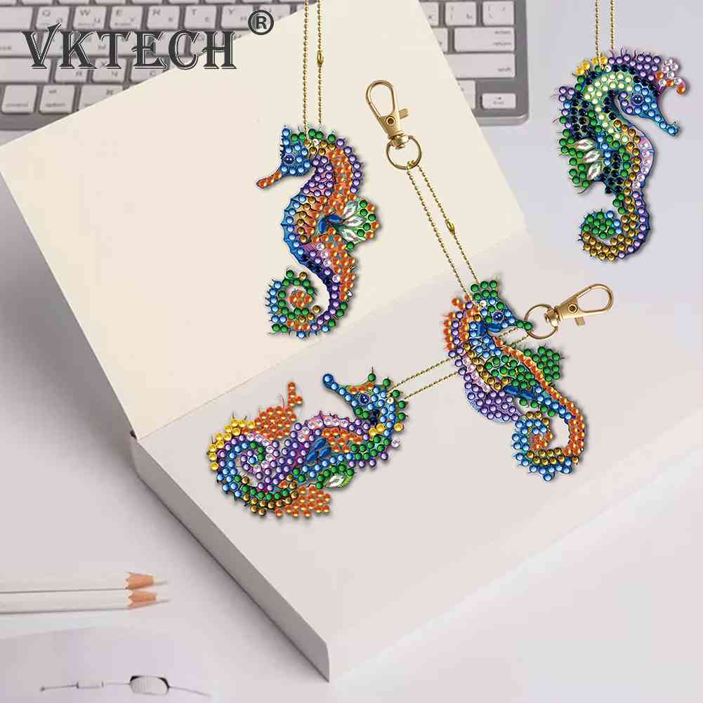 8/5Pcs Diamond Painting Keychain Diamond Mosaic Kit DIY Diamond Art Keychains Rhinestone Pendant Gem Keychains Lady Bag Pendant