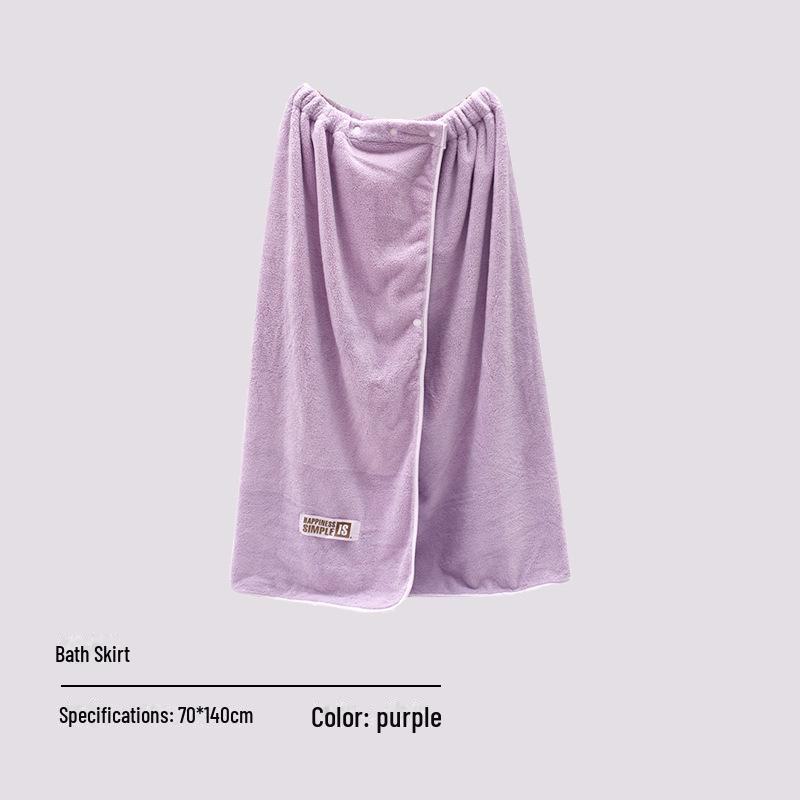 Women's Quick-Dry Coral Fleece Bath Wrap with Buckle, Hair Cap, and Cute Makeup Headband