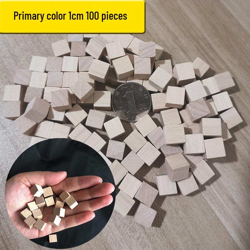 Original Colored Wooden Cube Building Blocks - Small Square Teaching Aid for Primary School