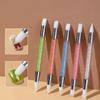 Dual Head Silicone Nail Sculpture Pen, Nail Art Carving Brush, Manicure Tool for Sticker Pressing, Mirror Powder Application
