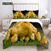 Chicken Duvet Cover Set Cool Animal Pattern Comforter Cover Funny Chicken Pattern Bedding Set Microfiber Wildlife Quilt Cover