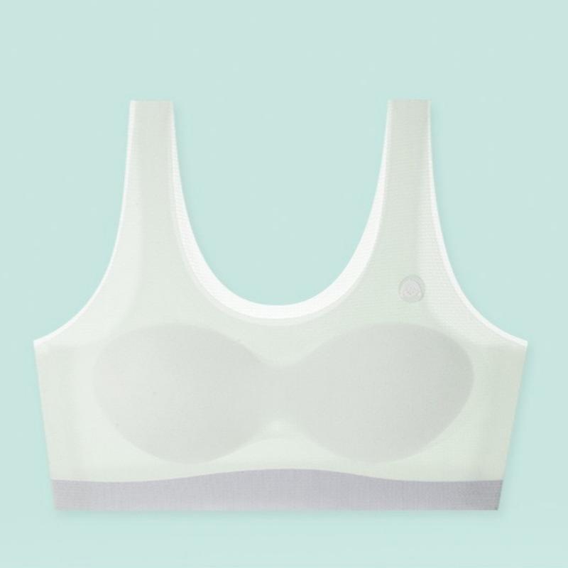 Seamless Soft Comfortable Bandeau Training Vest for Growing Puberty Girls Breathable Skin Friendly Kids Developmental Underwear for School Students