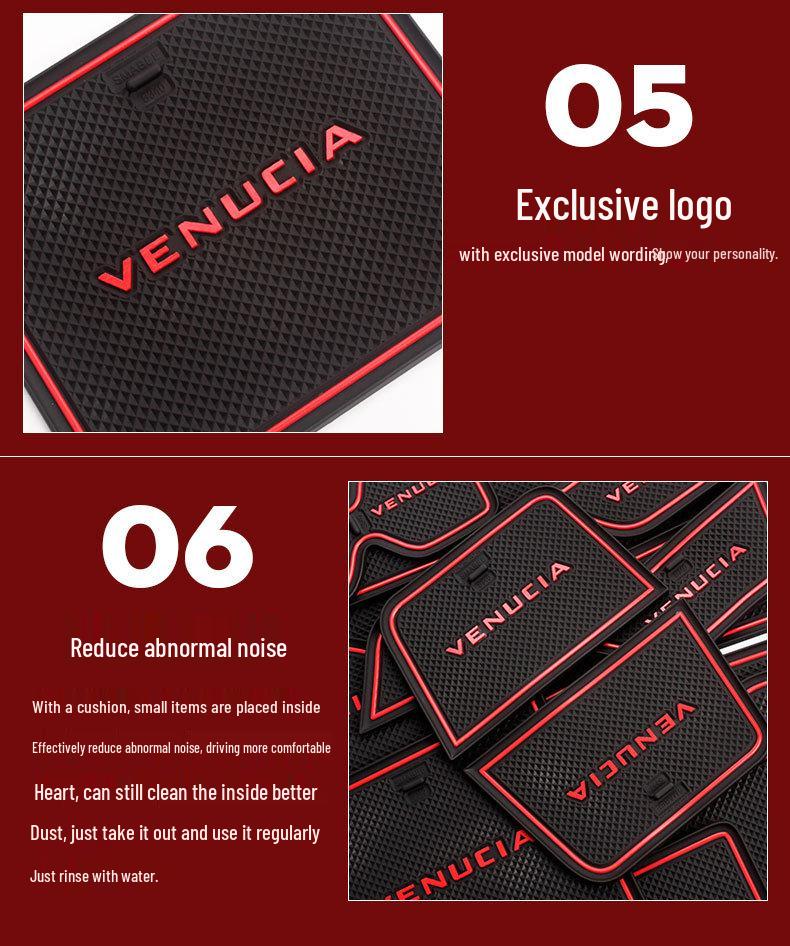 Venucia Star Door Groove Mat & Cup Holder Accessories