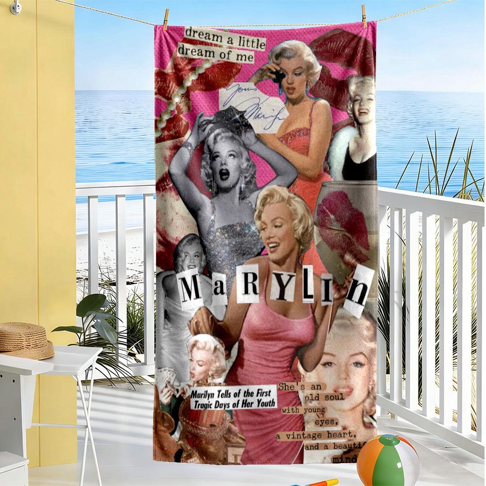 Marilyn Monroe Butterfly Beach Towel Quick-Dry Soft Microfiber Comfortable Lightweight