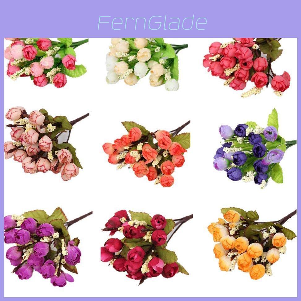 Eleganti Fiori Artificiali Boccioli di Rosa da Tè Per Bouquet da Sposa e Decorazioni Nuziali