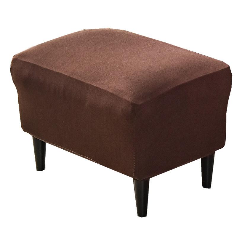 Ensfarget ottomansk trekk Spandex rektangel avføringstrekk Alt inkludert fotskammel Møbelbeskytter Sofa Fotstøtte Slipcovers