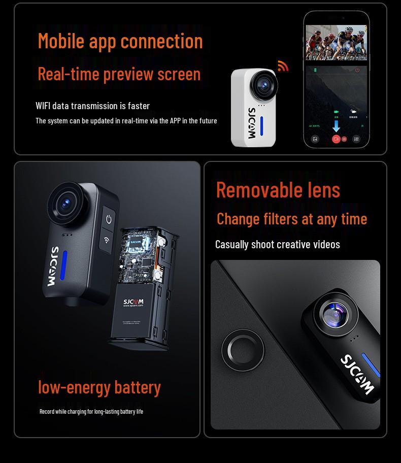 SJCAM C110+ 4K Motorcycle Thumb Action Camera for FPV Shooting