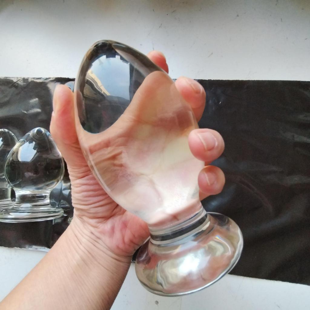 VaHppy Huevo de pato suave, tapón Anal de vidrio Extra grande, 780g, 7cm, SM, Juguetes sexuales BDSM para adultos gay, productos masturbadores femeninos