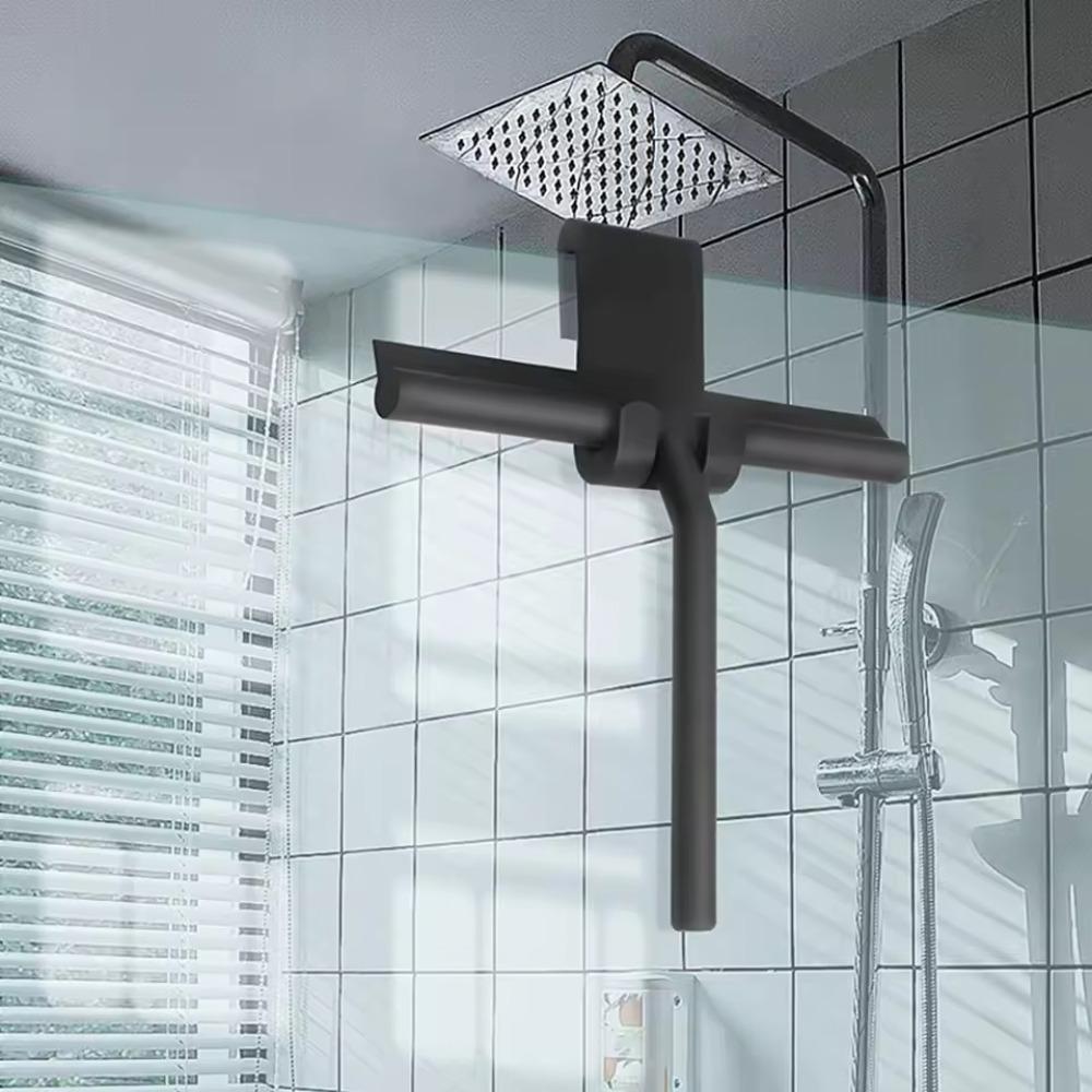 Shower Squeegee Household Window Glass Cleaning Scraper with Silicone Holder Bathroom Mirror Wiper Scraper Bathroom Accessories