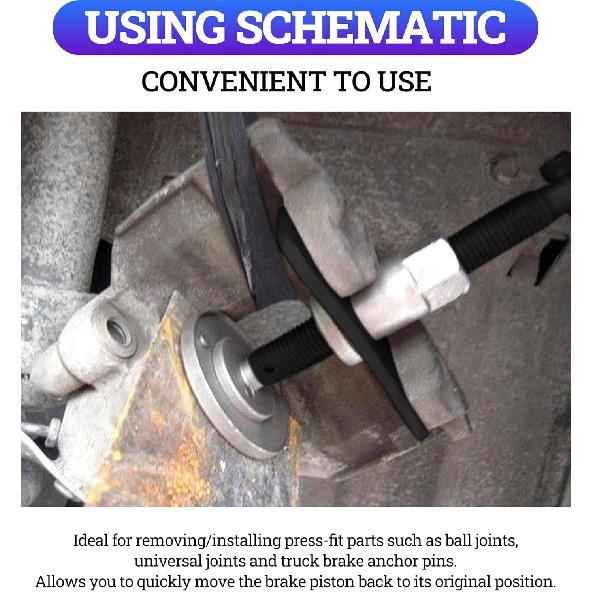 Zlirfy Brake Caliper Piston Rewind Tool,Car Accessories Car Rear Brake Pad Wind Back Tool For Disk Brake Pad,Right Handle Set Brake Caliper Wind Back