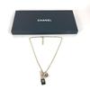 CHANEL 22C CC CC Mark Rhinestone Lipstick Long Necklace Chain Necklace Unused