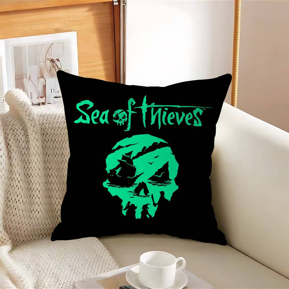 S-SeaS Of T-Thieves Logo Pillow Case Removable Washable Cushion Cover – All-Season Soft Linen
