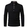 Fashion Paisley Color Block Men's Polo Shirts Solid Color Long Sleeve Polo Shirts For Men New Autumn Social Business Polos Male