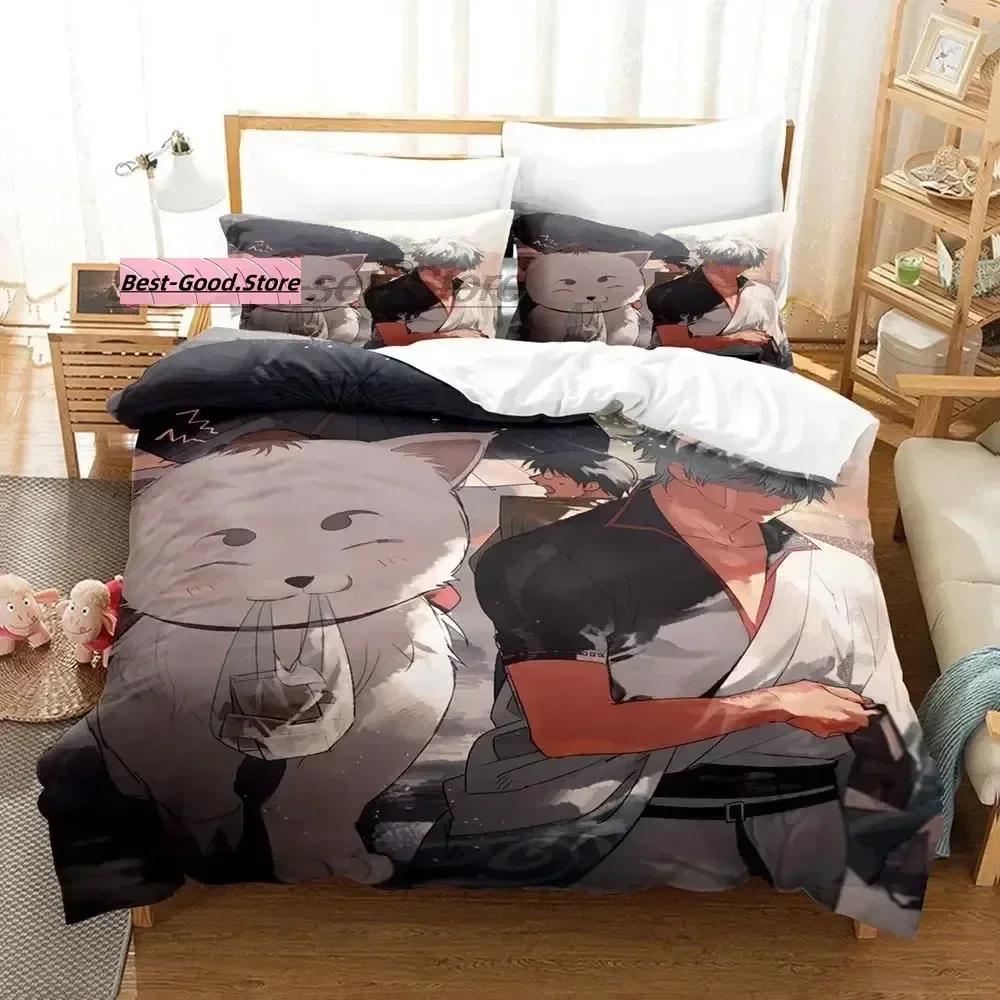 

Gintama Bedding Set Duvet Cover Sheet Printed Bed Set Pillowcase Bed Full Queen King Size Comforter Bedroom 135x200cm