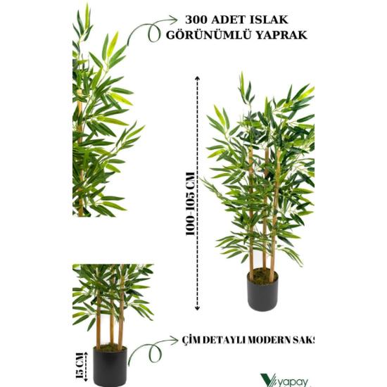 

Yapay Yoğun Yapraklı Dekoratif Bambu Ağacı 3 Gövde 100cm