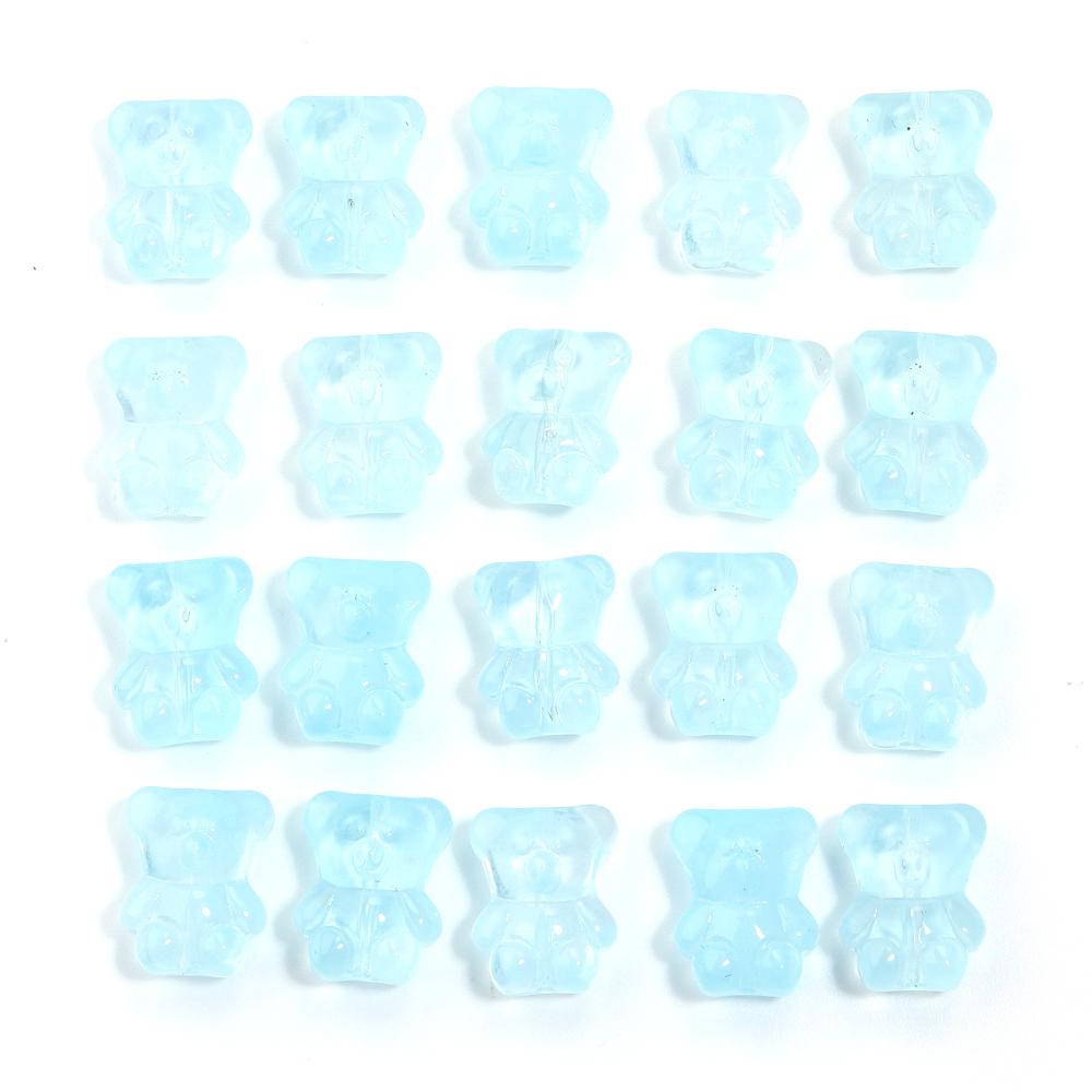 20pcs Bear Glass Beads Colorful Cute Lampwork Loose Spacer Bead For Jewelry Making DIY Necklace Bracelet Phone Chain Accessories
