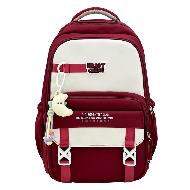 Contrast Color Backpack Campus Large Capacity Student Schoolbag