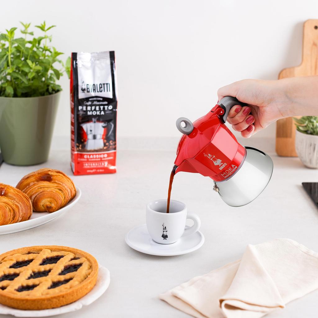 Bialetti Espresso Direct Moka 4 Coffee 0006944 Maker, Heat/IH Compatible, Induction, Cups, Makinetta, Red,