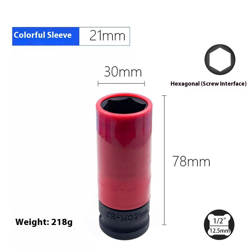 Drive Impact Wrench Sockets Set Sleeve Durable Plastic Locking Nut Removal 15mm 17mm 19mm 21mm and 22mm Wheel Protector Motor