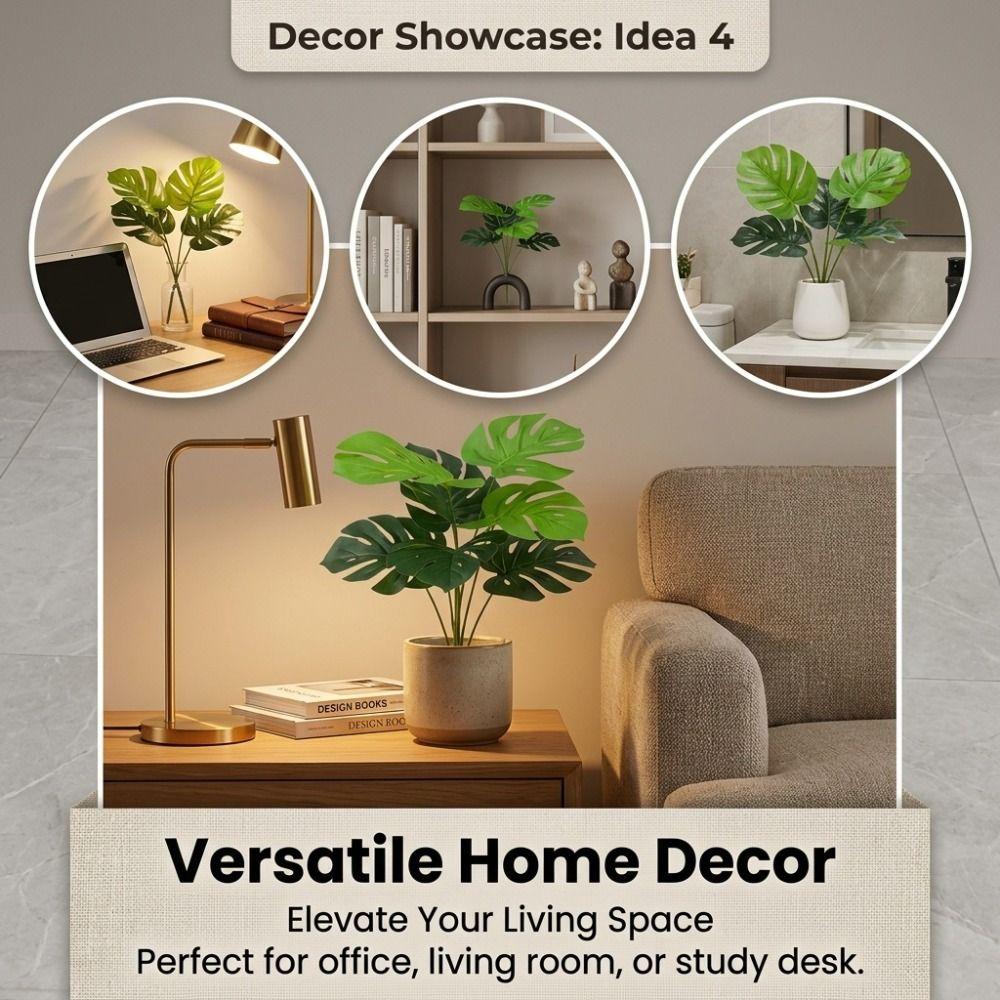 55cm Artificial Plant 12/18 Leaves Fern Plant Bundle Large Size Fake Palm Plant  Wall Decoration