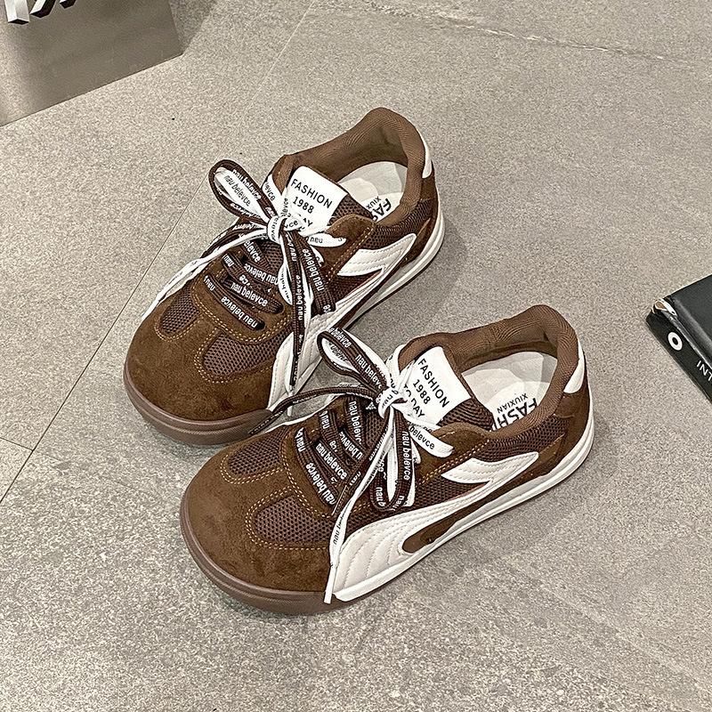 Double belt color matching German training shoes women's 2025 autumn new mesh breathable casual sports shoes trendy board shoes Forrest Gump shoes