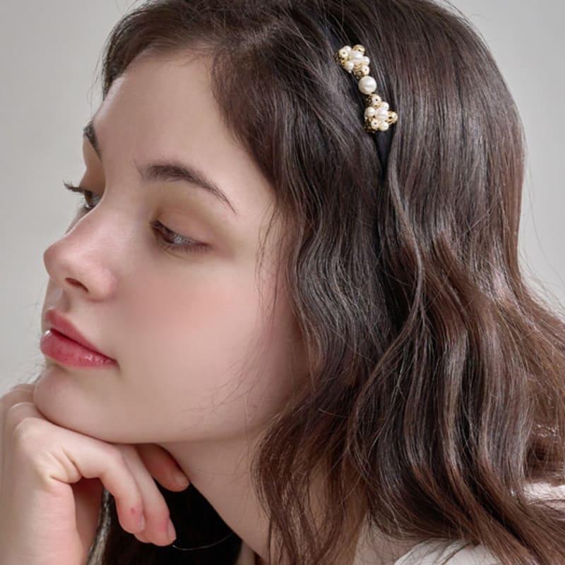 Jean Paul Clarisse Mini Pearl Ribbon Hairband LFHB0468